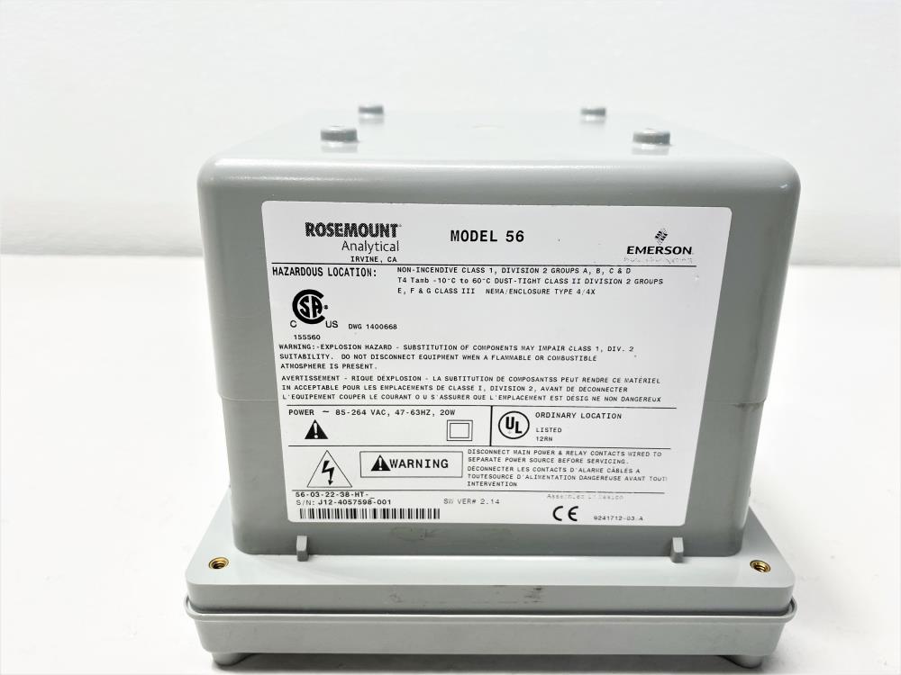 Rosemount Model 56 Advanced Dual Input Analyzer 56-03-22-38-HT